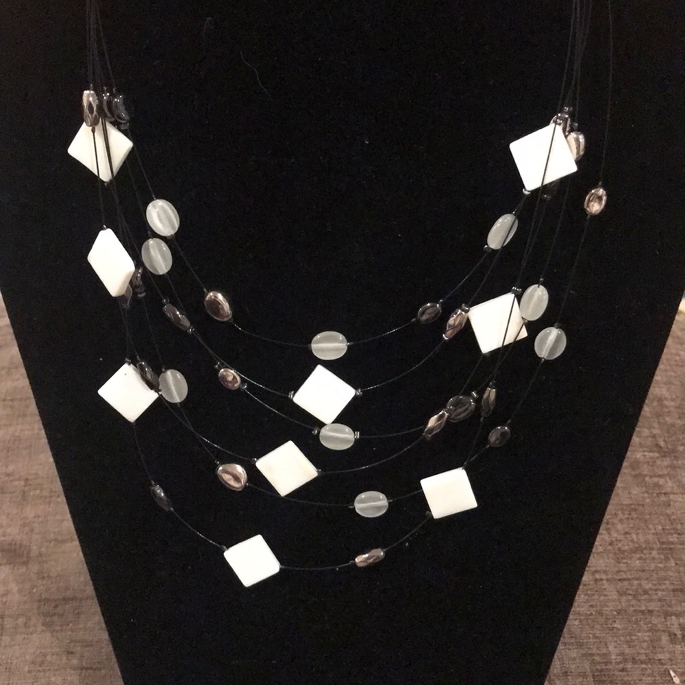 Beaded, layered necklace